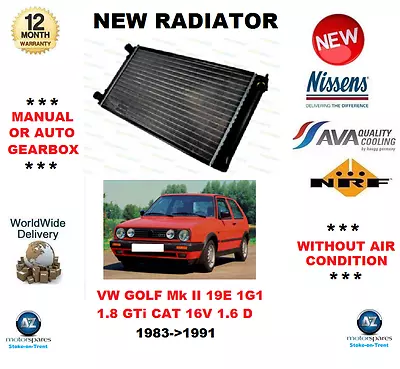 £57.99 • Buy FOR VW GOLF Mk II 19E 1G1 1.8 GTi CAT 16V 1.6 D 1983->1991 RADIATOR OE QUALITY
